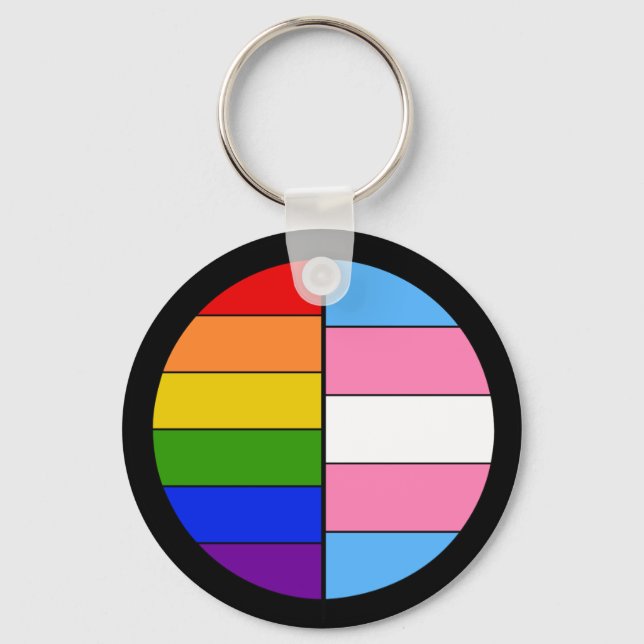 GLBT Solidarity Keychain (Button Style) (Front)