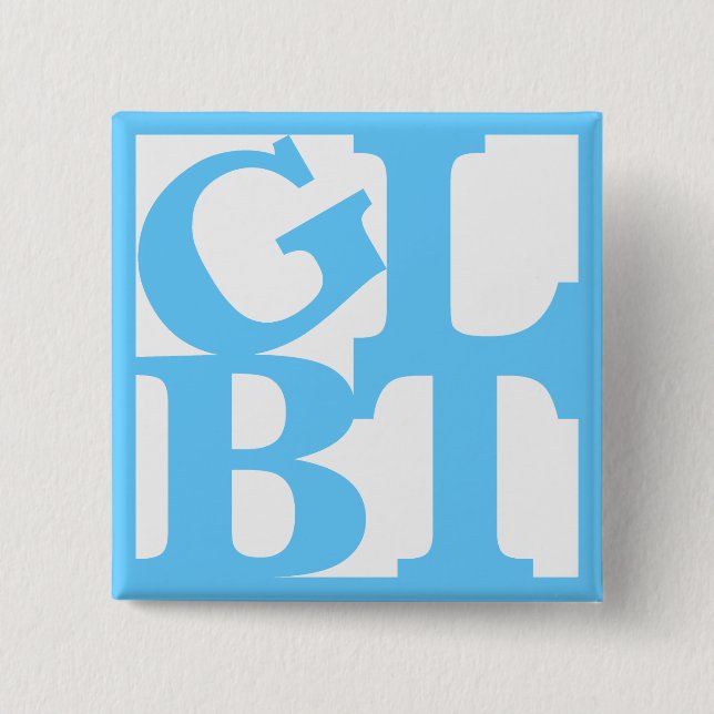 GLBT White Pop Square Button (Front)