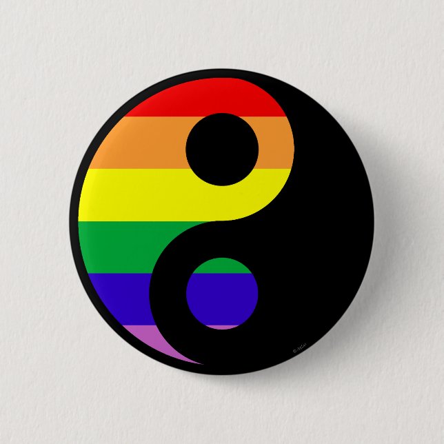 GLBT YinYang 6 Cm Round Badge (Front)