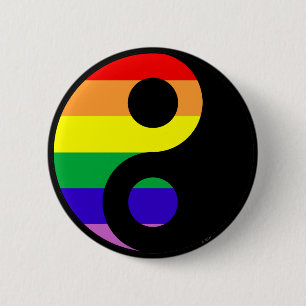 GLBT YinYang 6 Cm Round Badge