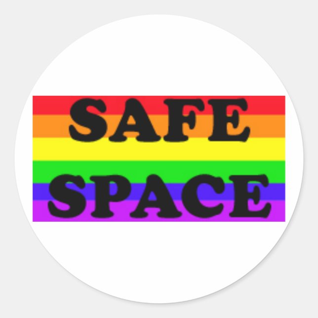 GLBTQA Safe Space Classic Round Sticker (Front)