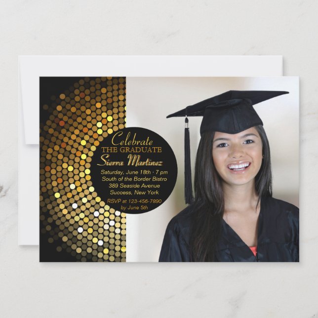 Gleaming Grad Photo Invitation (Front)