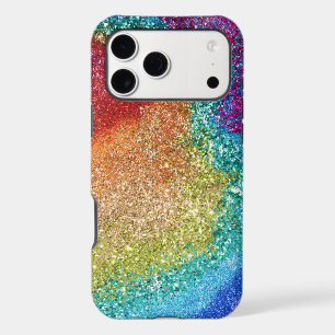 Gleaming Rainbow Glitter Swirl
