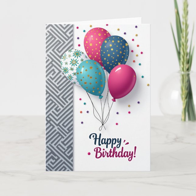 Gleaming Sphere Birthday Card (Front)