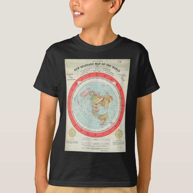 Gleason's New Standard Map Of The World - Flat Ear T-Shirt (Front)