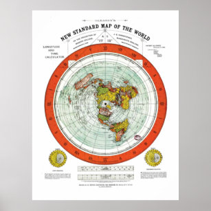 Gleason's new standard map of the world poster