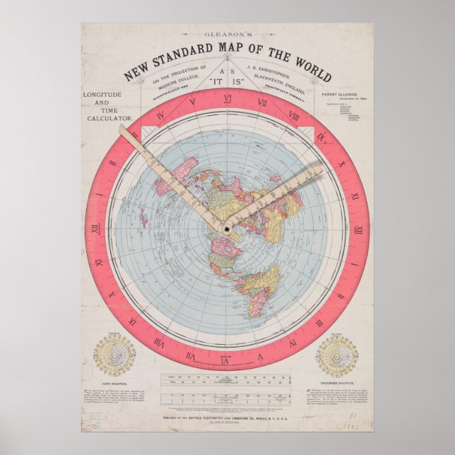 Gleason's new standard map of the world poster (Front)