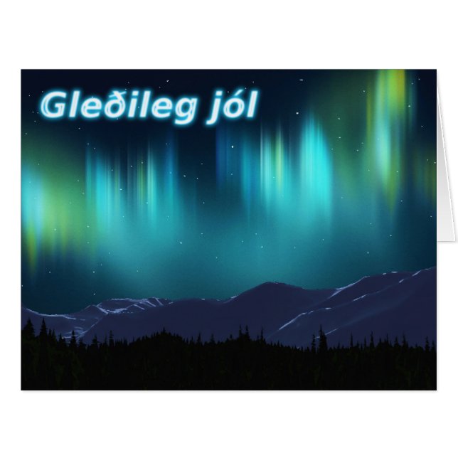 Gleðileg jól - Aurora Borealis (Front Horizontal)