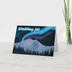 Gleðileg Jól  - Blue Aurora Holiday Card
