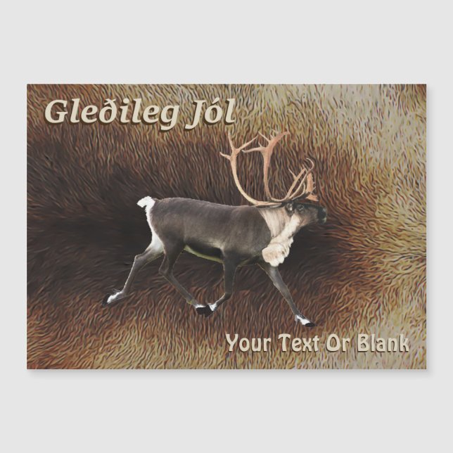 Gleðileg Jól - Bull Caribou (Reindeer) (Front)