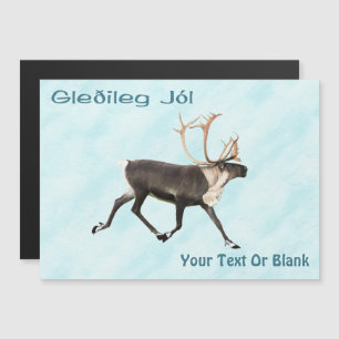 Gleðileg Jól - Bull Caribou (Reindeer) On Snow