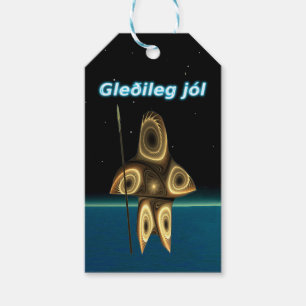 Gleðileg jól - Fractal Inuit Hunter Gift Tags