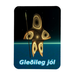 Gleðileg jól - Fractal Inuit Hunter Magnet