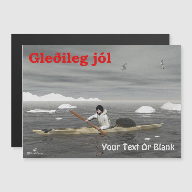 Gleðileg Jól - Inuit Kayak (Front/Back)