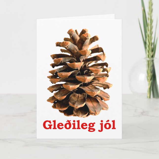Gleðileg jól - Jerusalem Pine Cone Holiday Card (Front)