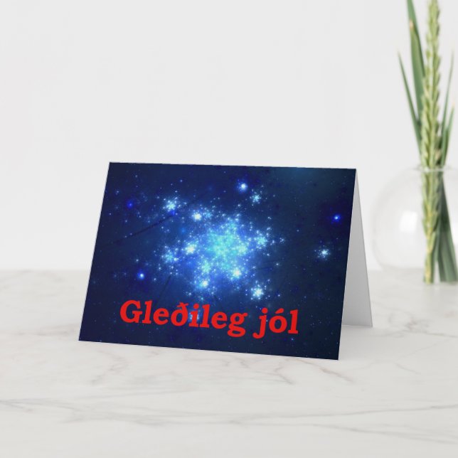 Gleðileg Jól - Night Sky Holiday Card (Front)