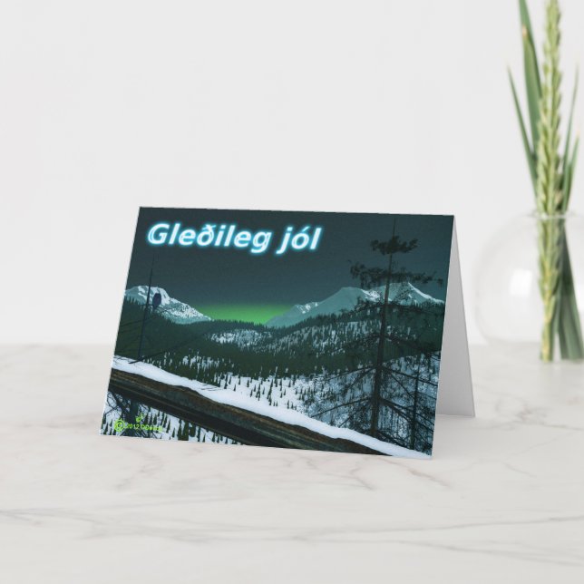 Gleðileg Jól - Silent Night Holiday Card (Front)