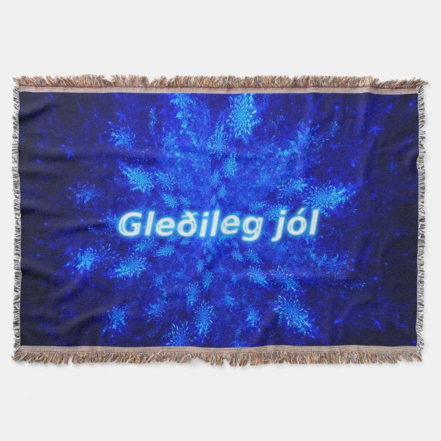 Gleðileg Jól - Snowburst Throw Blanket (Front)