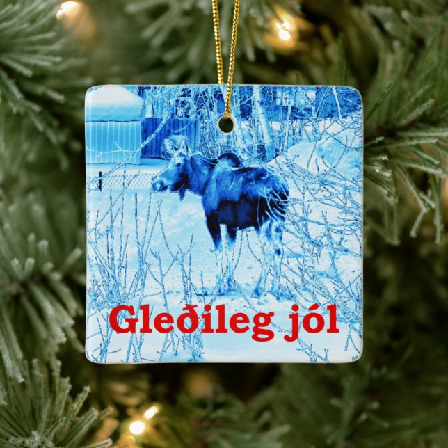 Gleðileg Jól - Urban Moose Ceramic Ornament (Tree)