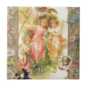 Glee - Angels and Flowers Ceramic Tile