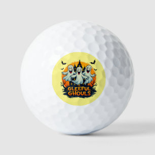 Gleeful Ghouls Fun Halloween Ghost Artwork Golf Balls