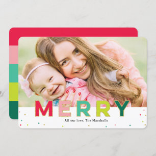 Gleeful Merry Fun Modern Holiday Card