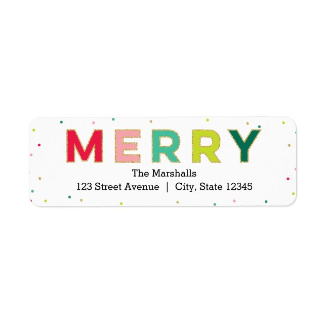 Gleeful Merry Holiday Address Label Return Address Label (Front)