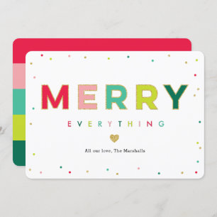 Gleeful Merry No Photo Modern Holiday Card