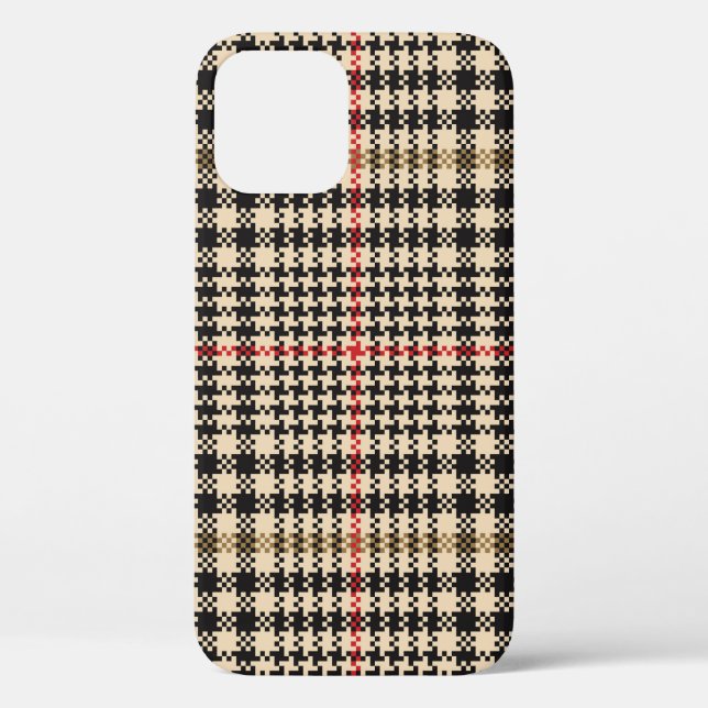 Glen Check Plaid Pixel Art Case-Mate iPhone Case (Back)