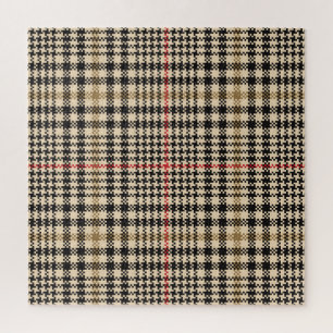 Glen Check Plaid Pixel Art Jigsaw Puzzle