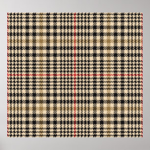 Glen Check Plaid Pixel Art Poster