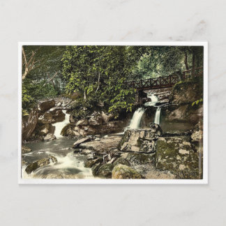 Glen Lyn., falls and upper bridge, Lynton and Lynm Postcard