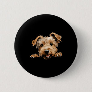 Glen of Imaal Terrier Dog Mum Dad Peeking Puppy 6 Cm Round Badge
