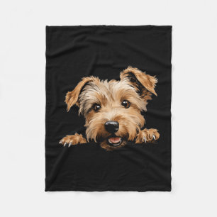 Glen of Imaal Terrier Dog Mum Dad Peeking Puppy Fleece Blanket