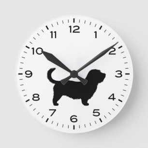 Glen of Imaal Terrier Dog Silhouette  Round Clock
