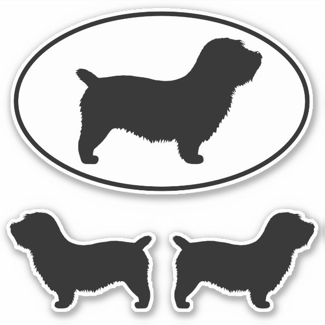 Glen of Imaal Terrier Dog Silhouettes Sticker Set (Front)