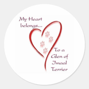 Glen of Imaal Terrier Heart Belongs Classic Round Sticker
