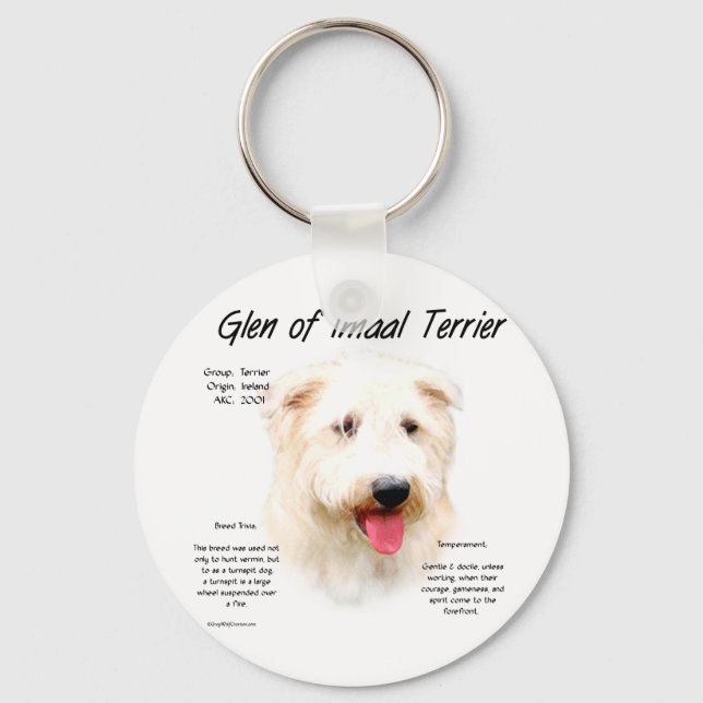 Glen of Imaal Terrier History Design Key Ring (Front)
