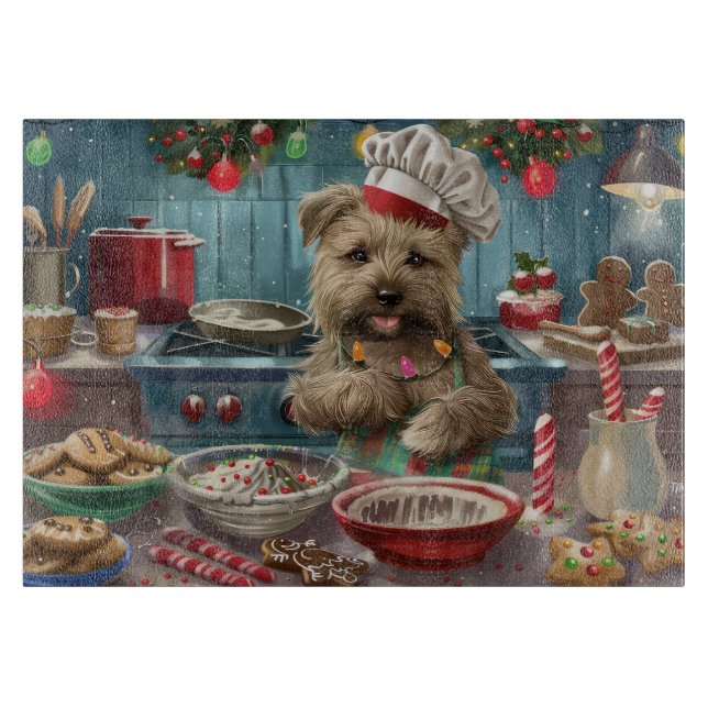 Glen of Imaal Terrier Holiday Baking: Festive Cutting Board (Front)