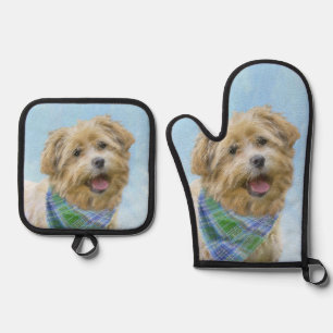 Glen of Imaal Terrier Painting Original Dog Art Oven Mitt & Pot Holder Set