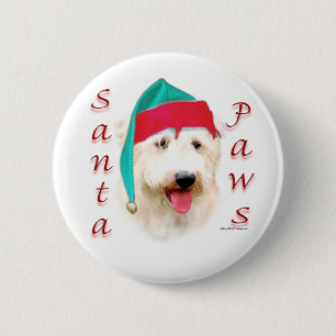 Glen of Imaal Terrier Santa Paws 6 Cm Round Badge