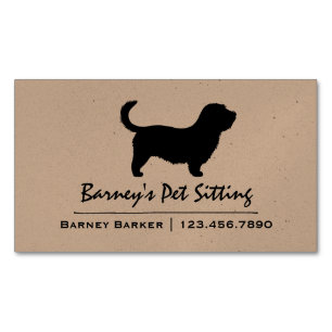 Glen of Imaal Terrier with Long Tail Silhouette Magnetic Business Card