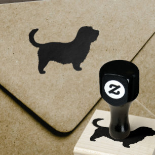 Glen of Imaal Terrier with Long Tail Silhouette Rubber Stamp