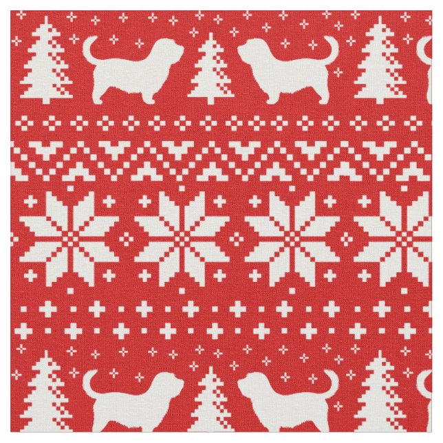 Glen of Imaal Terriers Christmas Holiday Patterned Fabric (Close Up)