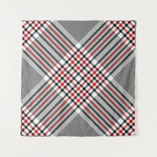 Glen plaid pattern. Black, red, white seamless tar Tapestry (Front)