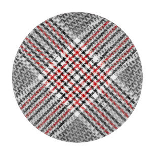 Glen Plaid Red Black Tweed Cutting Board