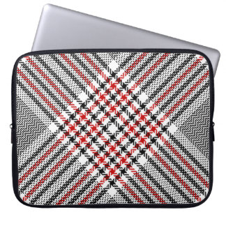 Glen Plaid Red Black Tweed Laptop Sleeve