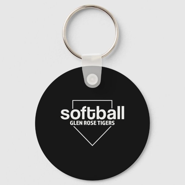 Glen Rose Tigers Softll Home Plate  Key Ring (Front)