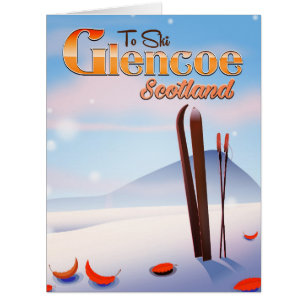 Glencoe Scotland ski poster