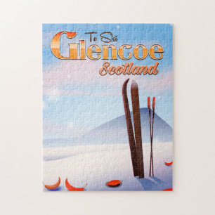 Glencoe Scotland ski poster Jigsaw Puzzle